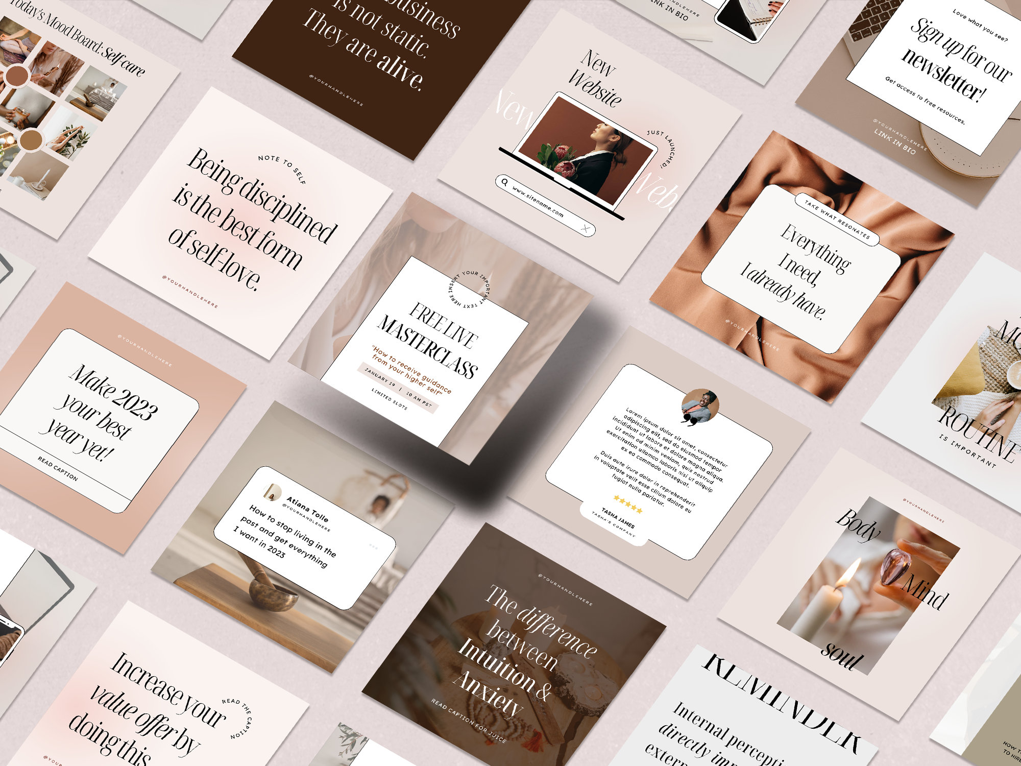 Soft Pink Coach Instagram Canva Template | Healers Therapist | Sales Marketing Engagement Social Media Template | The Peachy Brown