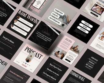 Dark Pink Coach Instagram Canva Template | Professional Clean | Marketing Engagement Social Media Carousel | The Midnight Blush