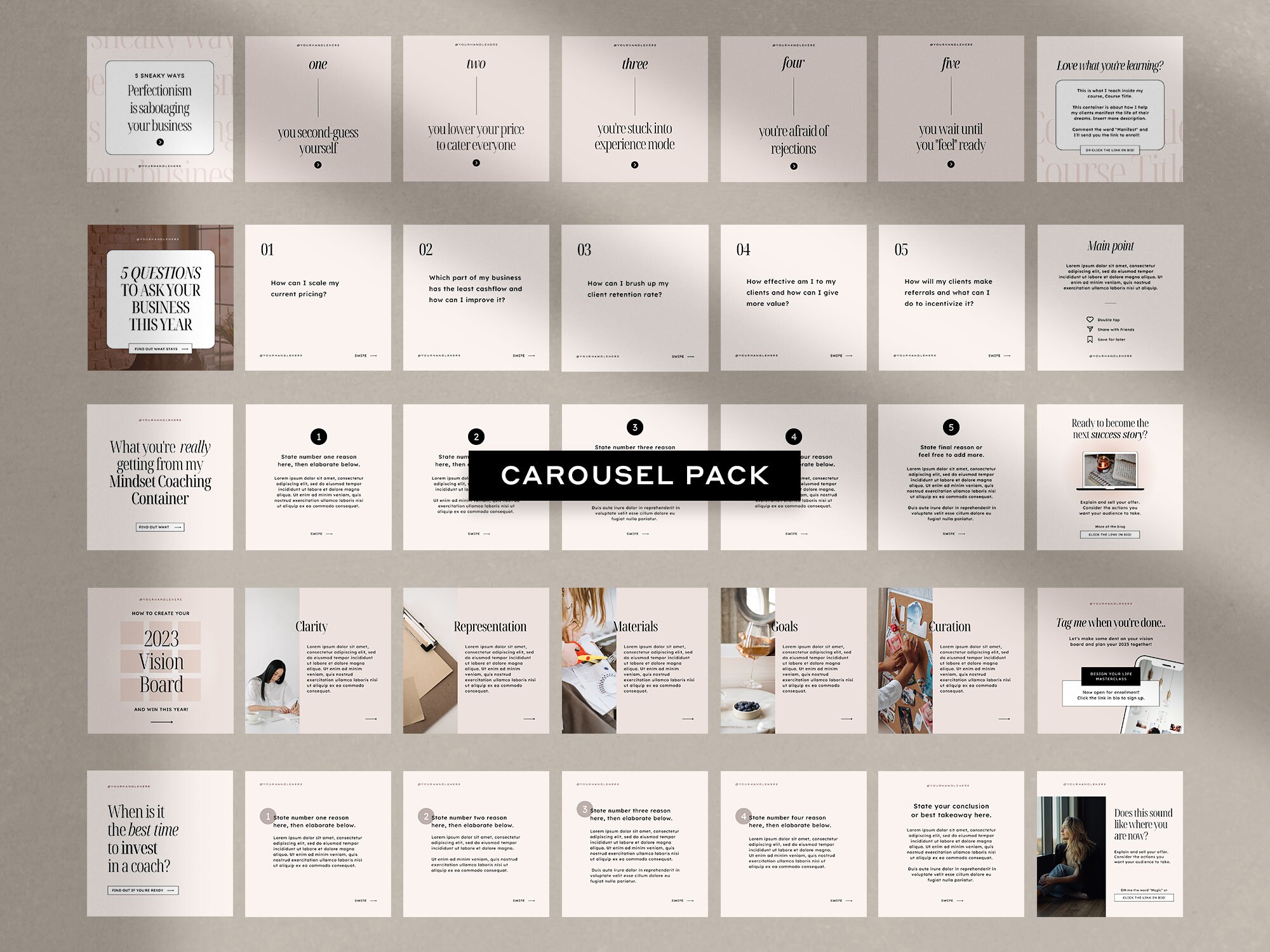 Soft Pink Coach Instagram Canva Template Healers Therapist Sales ...