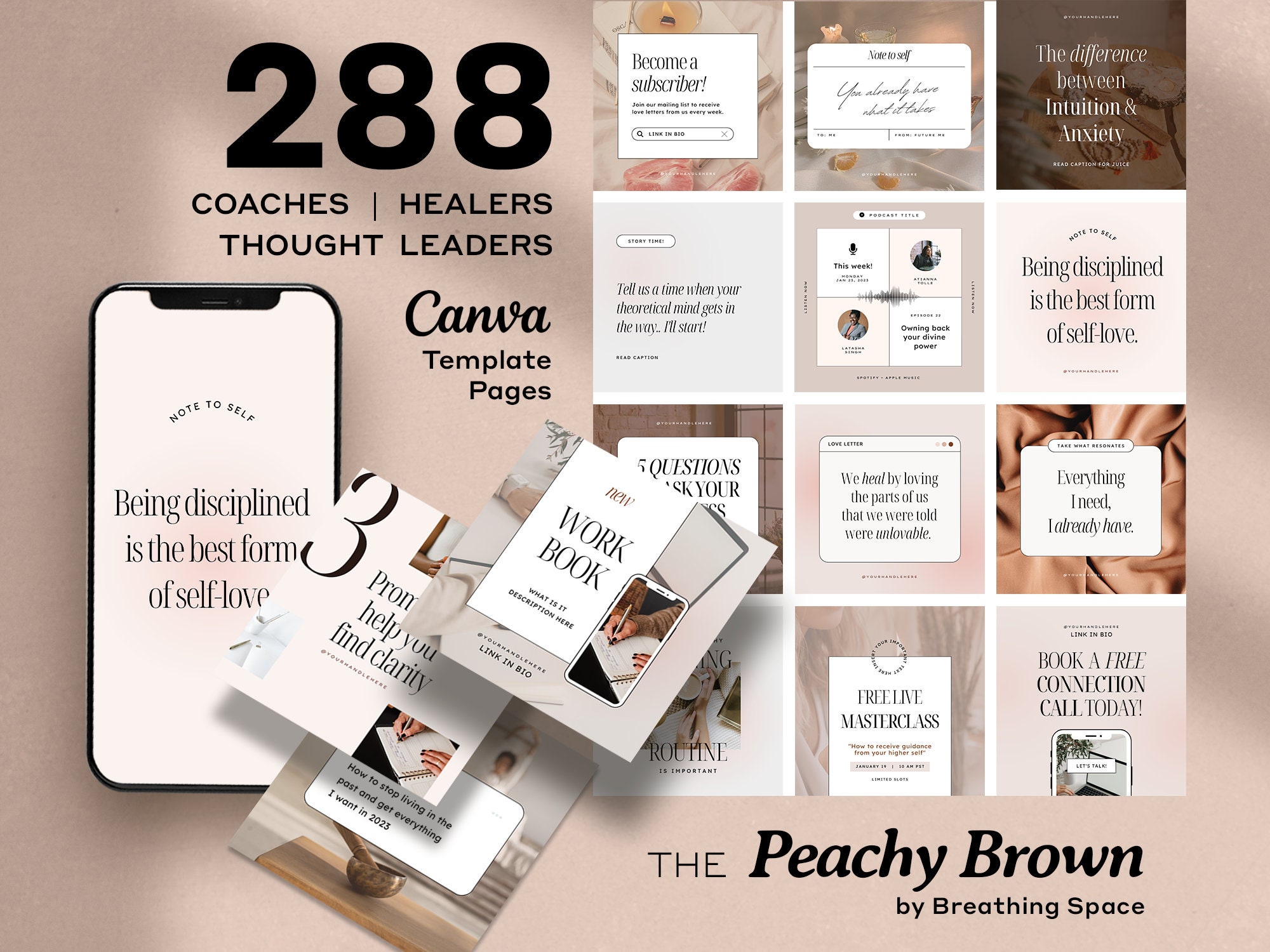 Soft Pink Coach Instagram Canva Template | Healers Therapist | Sales ...
