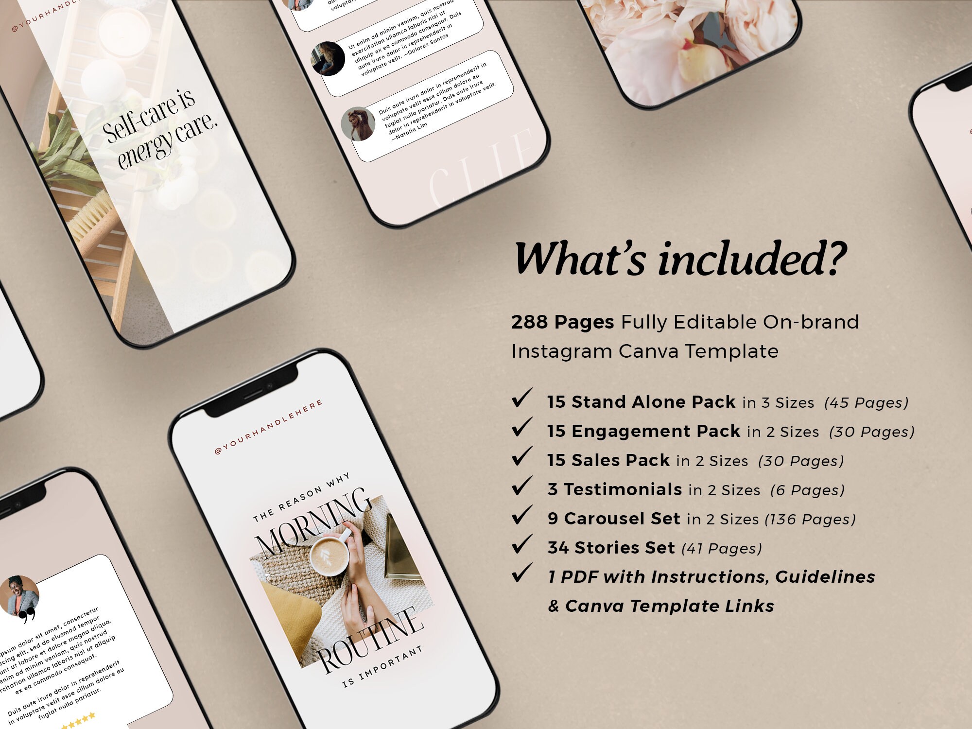 Soft Pink Coach Instagram Canva Template Healers Therapist Sales ...