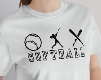 Softball Player and Bat Shirt, Game Day Shirt, Gift For Softball Player, Softball T-shirts, Softball