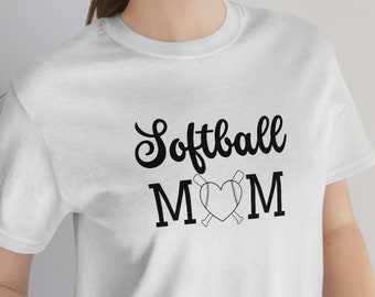 Softball Mom Heart Shaped Ball Shirt, Game Day Mom Shirt, Gift For Softball Mom, Softball Mom, Softball T-shirts,  Mother's Day Shirt