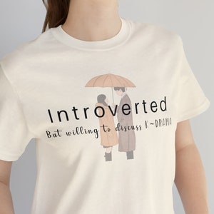 Introverted but Willing to Discuss K- Drama Shirt, Korean Drama Shirt, K-Drama, Couple under Umbrella, Introverted Shirt, Gift for Her
