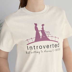 Introverted but Willing to Discuss C- Drama Shirt, Chinese Drama Shirt, C-Drama, Couple on Bridge, Introverted Shirt, Gift for Her