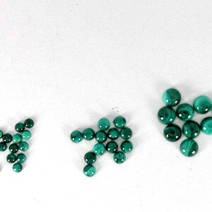 Natural Malachite Round Cabs, 4mm Flat Bottom, 100% Natural AAA+ Quality, Gemstone for Jewelry Making, One-Stop Gemstone Shop