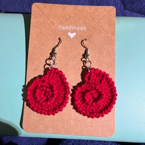 Handmade Crochet Nautilus Shell Earrings