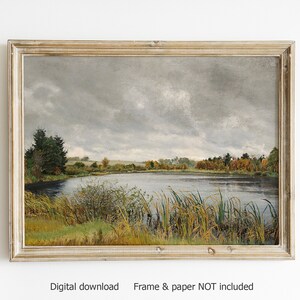 Vintage print, lake house wall art, vintage wall art, instant download, vintage print, landscape print, landscape art print, DIGITAL PRINT