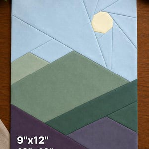 Easy Mountains quilt pattern, landscape quilt pattern, beginner quilt pattern PDF, simple quilt pattern FPP, beginner quilting template