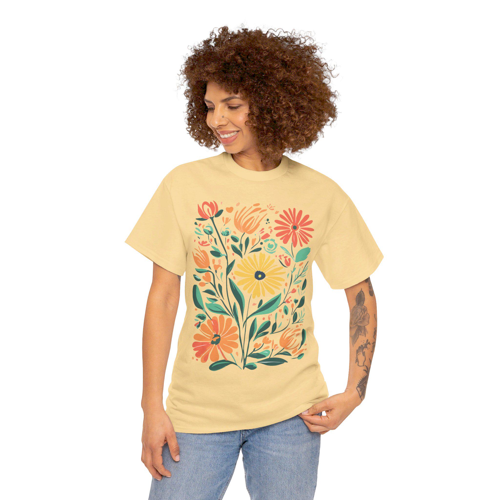 トップス Y's girl&flower print design t-shirts Lily Flower, Wildflowers T-shirt, Wildflowers Shirt, Floral
