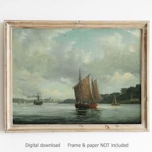 Meer Wandbild, Meer Bild, Ölgemälde, Meer Landschaft Fine Art, Meer Landschaft Fine Art, Meer Kunst, Vintage Druck, DIGITAL PRINT