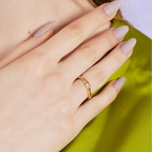Minimalist Solitaire Promise Ring in 14K Solid Gold | 14K Real Gold Elegant Engagement Ring | Jewelry for Women |Gift for Her| Gift for Her
