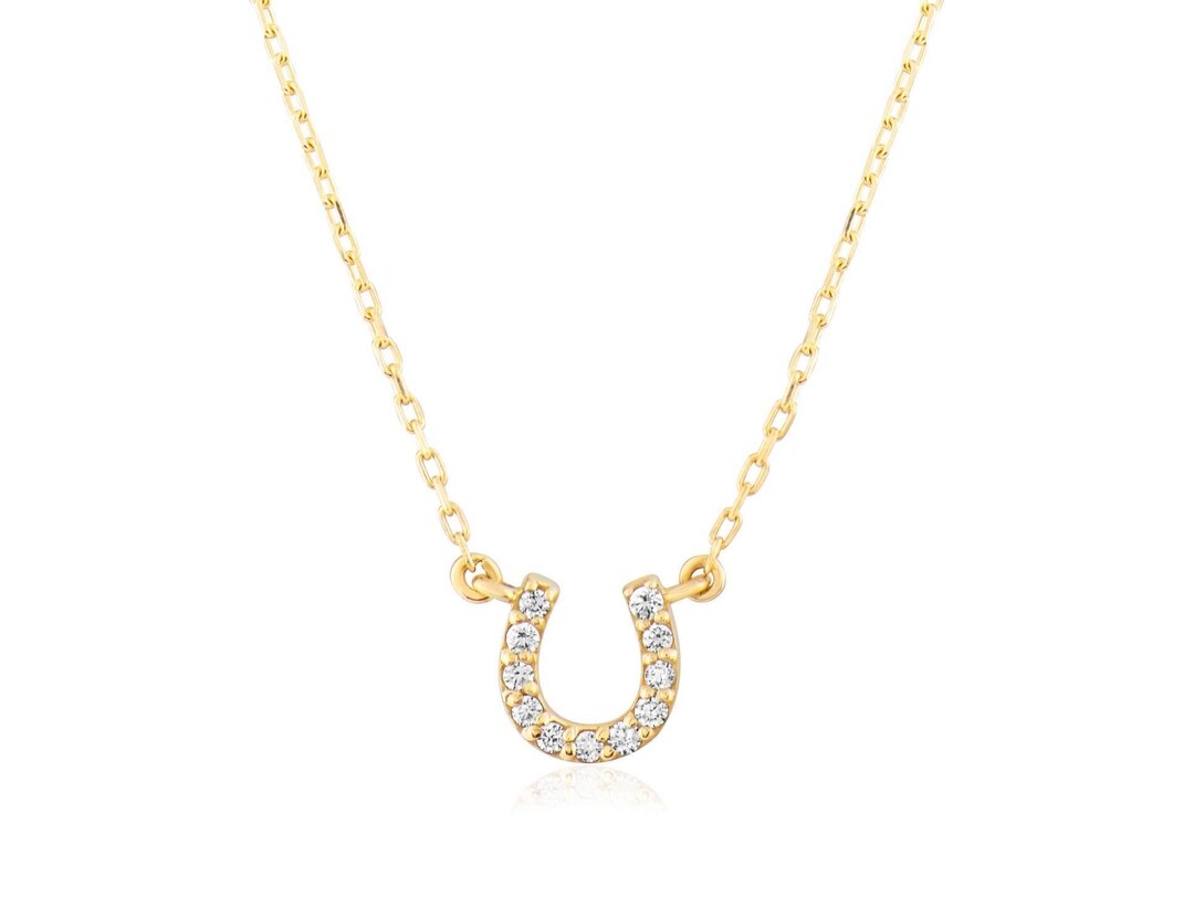 Ciondolo Ferro Di Cavallo Portafortuna In Argento Sterling 925 Con Catena Regolabile 16''+2'' - Gioiello Elegante E Delicato