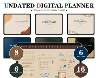 Undated Digital Planner: Goodnotes iPad Planner (16 Planners)