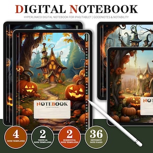 Halloween Digital Notebook, Goodnotes Notebook, Digital Notebook, Digital Notes,Cornell journal,notes,Notability template,goodnotes template