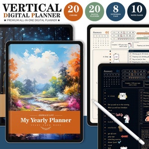 Minimalist Goodnotes Digital Planner: Undated, Daily, Weekly, Monthly (Digital Download)
