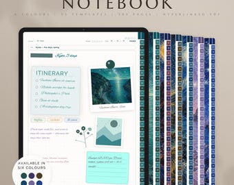 Digital Notebook | GoodNotes Notebook, Student Notebook, Dark Notebook | Notebook Journal | GoodNotes Template, Dotted, Lined, Grid, Cornell