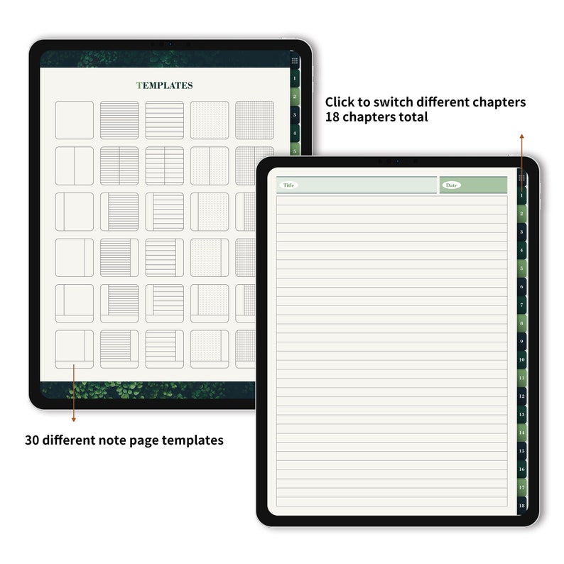 Cuaderno digital, Notas digitales, Diario de Cornell, Notas de Goodnotes Cornell, Plantilla de notabilidad, plantilla de goodnotes, Cuaderno de iPad imagen 4