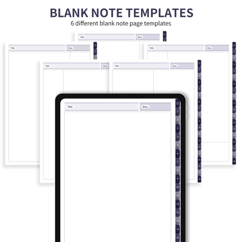 Digital Notebook, Digital Notes, Cornell journal, Goodnotes Cornell notes, Notability template, goodnotes template, iPad Notebook image 9