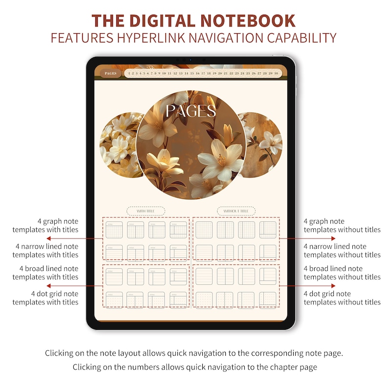 Digital Notebook: 30 Templates, Hyperlinked for Goodnotes & Notability ...