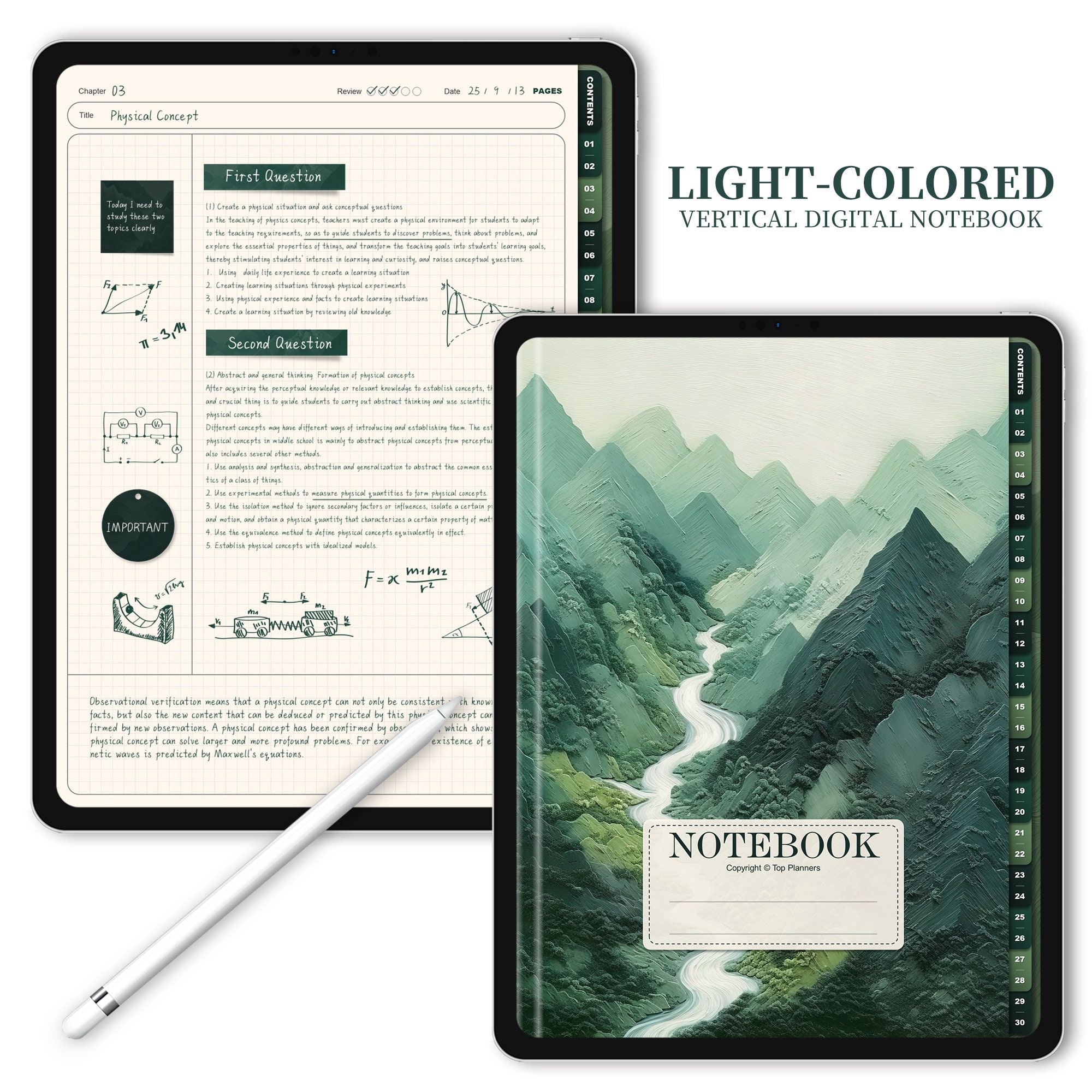Good Notes Landscape Notebook Green Landscape Digital Notebook: Goodnotes & Notability (ipad) - Etsy