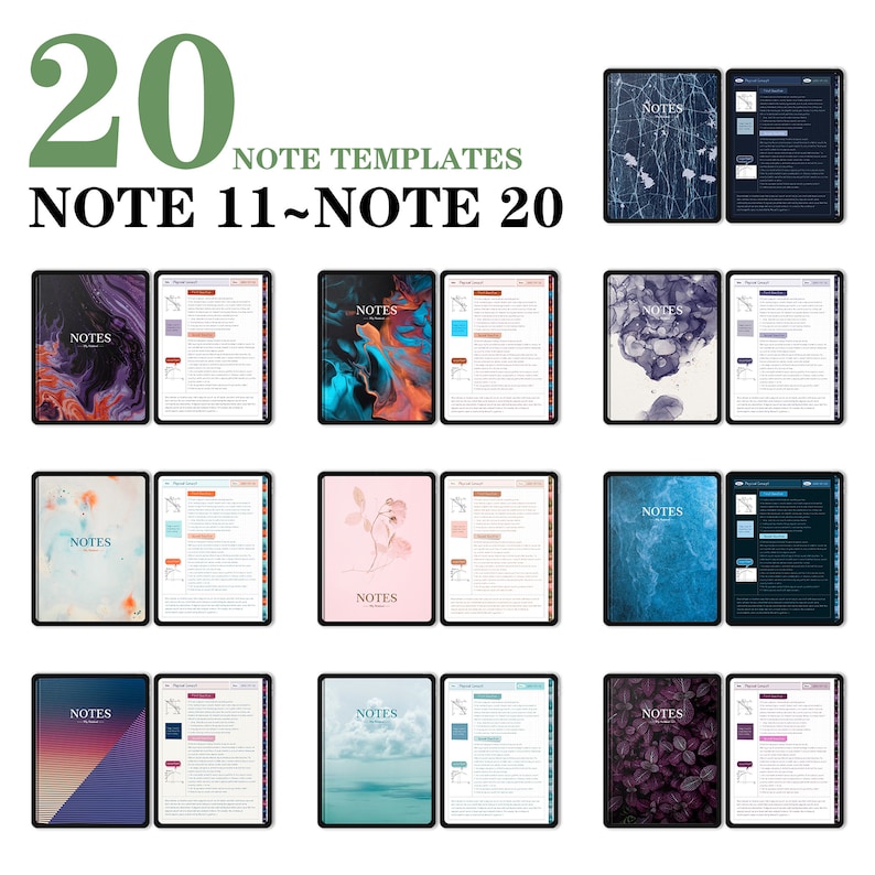 Digital Cornell Notebook: 20-pack, Goodnotes & Notability Template ...