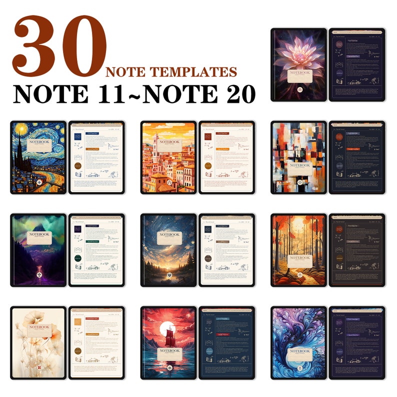 goodnote notebook, Digital Notebook, goodnote journal, Digital Notes,Goodnotes Cornell notes,Notability template,goodnotes template,Notebook image 3