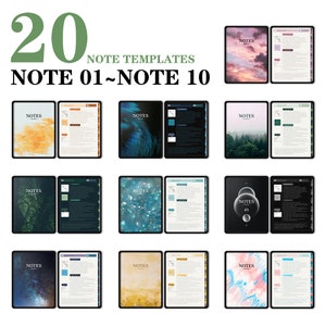 Digital Notebook, Digital Notes, Cornell journal, Goodnotes Cornell notes, Notability template, goodnotes template, iPad Notebook image 2