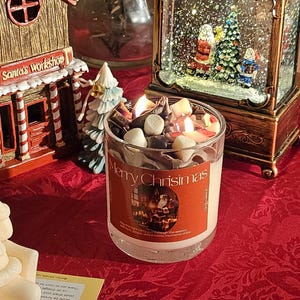Marshmallow Cocoa Candle - Christmas Hot Chocolate Scented Dessert Food Candle Cozy Holiday Gift Whipped Soy Candle with Marshmallow Candy