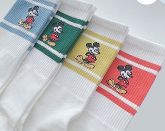 Vintage Style Mickey Non-Slip Grip Socks - Pilates, Yoga, Gym and  Multi-Purpose Daily Socks