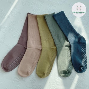 Muted Color Non-Slip Grip Socks - Pilates, Yoga, Gym and Multi-Purpose Daily Socks