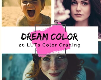 LUT's Dream Color voor video en foto | 20 Dream Color-LUT's voor Affinity Photo, Premiere Pro, Final Cut, Filmora en DaVinci Resolve