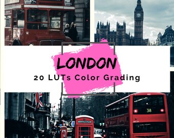 LUT's London voor video- en fotokleurgrading | 20 Londense LUT's voor Affinity Photo, Premiere Pro, Final Cut, Filmora en DaVinci Resolve