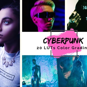 20 Cyberpunk LUTs  for Video and Photo color grading | Video luts for Affinity Photo, Final Cut, Premiere Pro, Filmora, DaVinci Resolve.