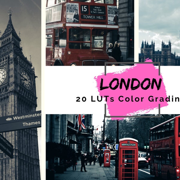 20 London LUTs  for Video and Photo color grading | Video luts for Affinity Photo, Final Cut, Premiere Pro, Filmora, DaVinci Resolve.