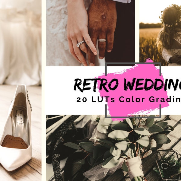 20 Retro Hochzeit LUTs für Video und Foto Color Grading | Videos für Affinity Photo, Final Cut, Premiere Pro, Filmora, DaVinci Resolve.