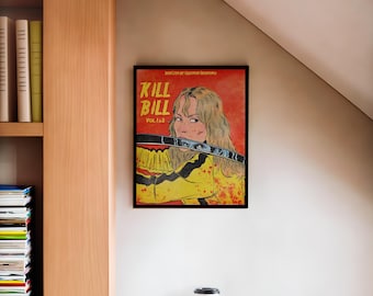 Kill Bill Volume 1 & 2 Comic Movie Poster, Quentin Tarantino, Uma Thurman