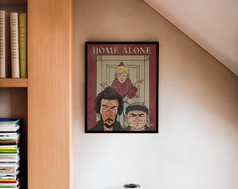 Home Alone Vintage Style Movie Poster, John Hughes, Macaulay Culkin, Christmas Movie