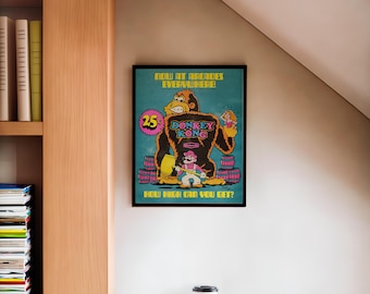 Donkey Kong Vintage Nintendo Arcade Machine Poster