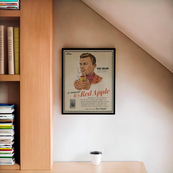 red apple cigarettes once upon a time in hollywood Red Apple Cigarettes, Once Upon A Time in Hollywood, Rick Dalton, Leonardo  Dicaprio Vintage Ad Poster