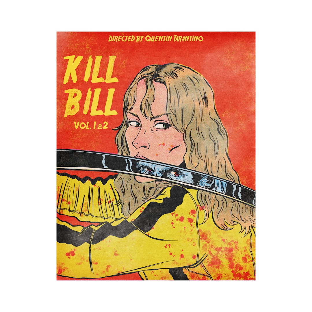 Kill Bill Volume 1 & 2 Comic Movie Poster, Quentin Tarantino, Uma Thurman Etsy
