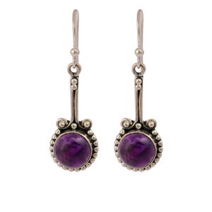 Purple Amethyst Amethyst Crystal Pair Earrings, Drop & Dangle Earrings, 925 Sterling Silver Jewelry, Wedding Gift, Earrings For Mother
