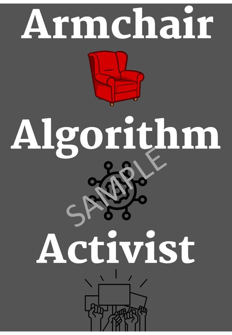 Printable Poster Armchair Algorithm Activist Etsy