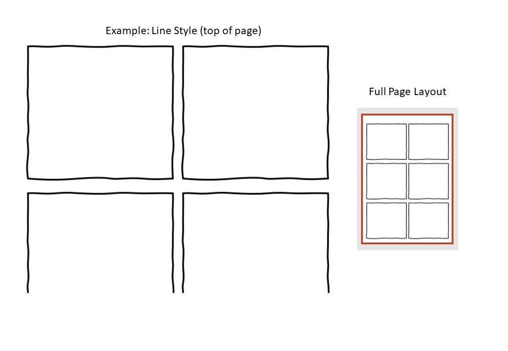 Comic Book Template Frame hand Drawn Framesstyle 4 Etsy