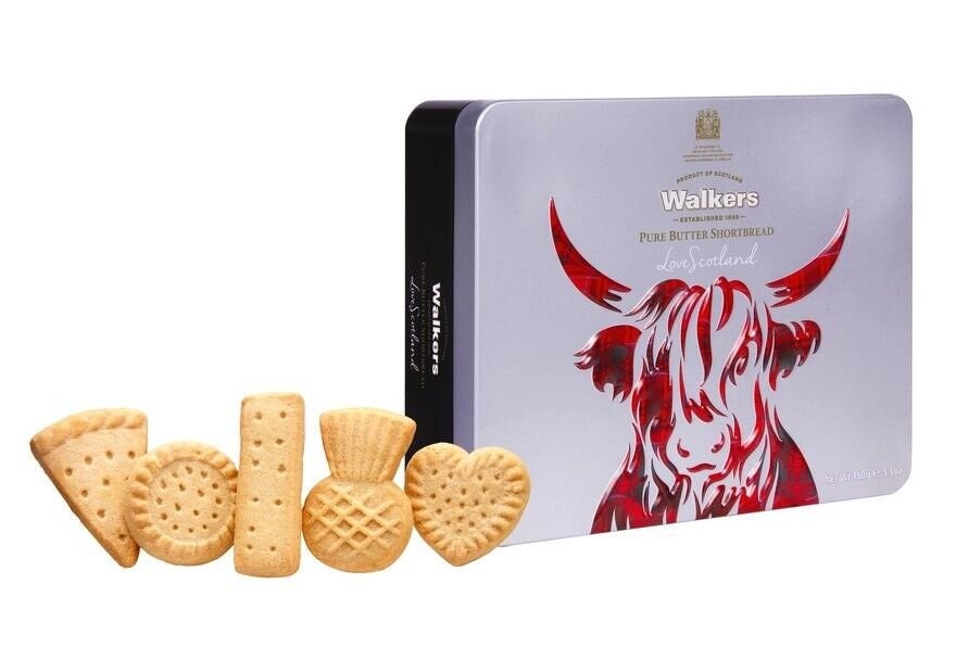 Traditional Butter Shortbread in Scottish Red Tartan Icon Tin 150g by