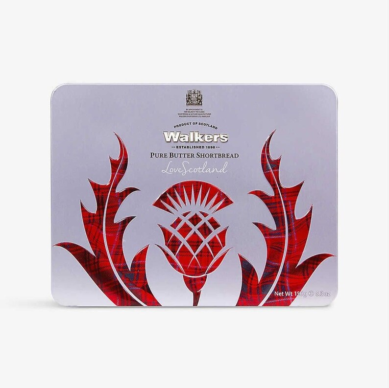 Traditional Butter Shortbread in Scottish Red Tartan Icon Tin 150g by