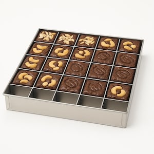 Teglia per brownie in acciaio inox con divisore – Stampo da forno quadrato antiaderente – Teglia Easy Slice – Opzioni 20 x 20 cm o 25 x 25 cm
