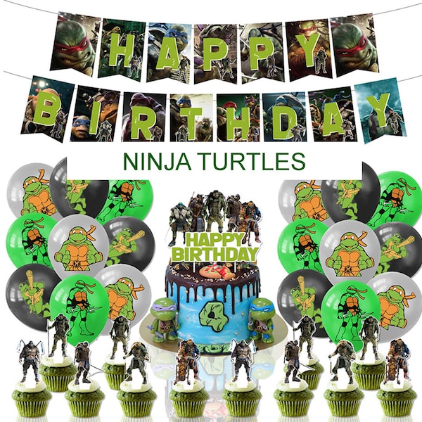Ninja Turtles Birthday Party Supplies Banner Balloons Toppers Party Set