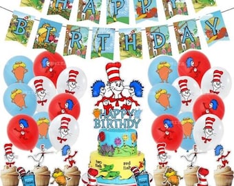 Dr Seuss Birthday Party Supplies Banner Balloons Party Set Decoration