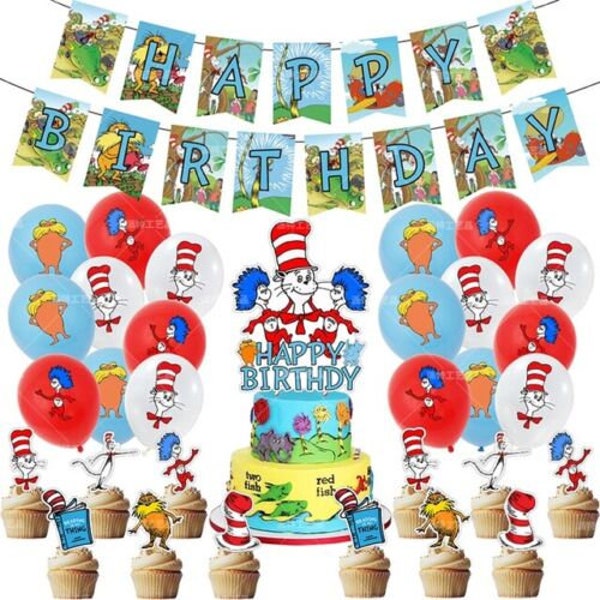 Dr Seuss Birthday Party Supplies Banner Balloons Party Set Decoration